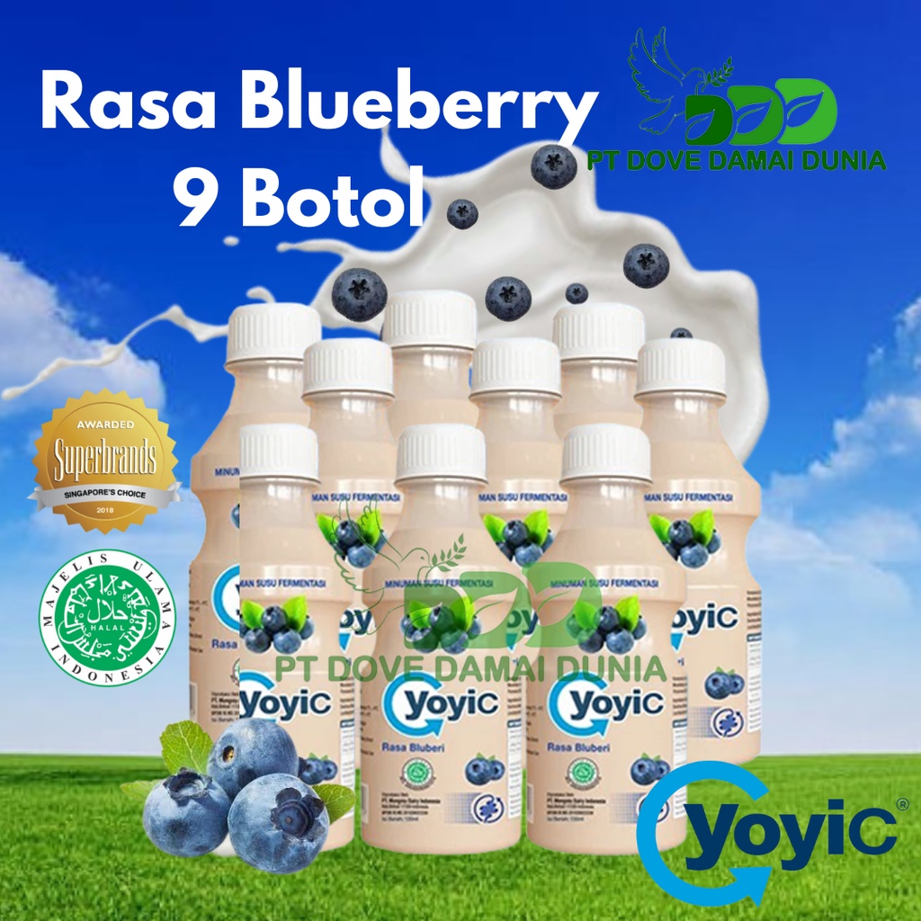 

9 Botol Yoyic Susu Fermentasi 130mL Blueberry