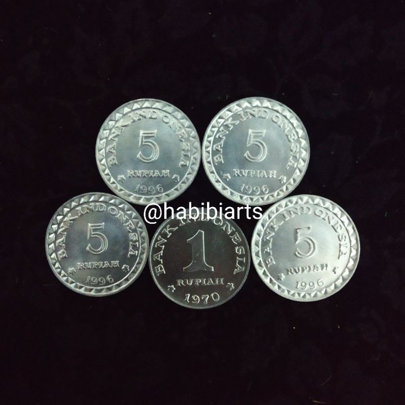 Uang Kuno 21 rupiah / Uang Mahar / Koin 1 rupiah / Koin 5 rupiah / Bahan Mahar