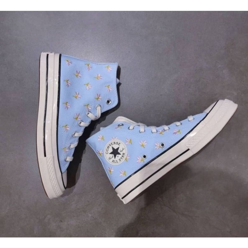 converse Chuck 70s high floral chambray blue
