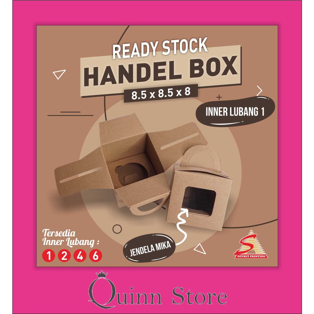 

Handle Box/Cupcake Box isi 1/ 8.5 x 8.5 x 8