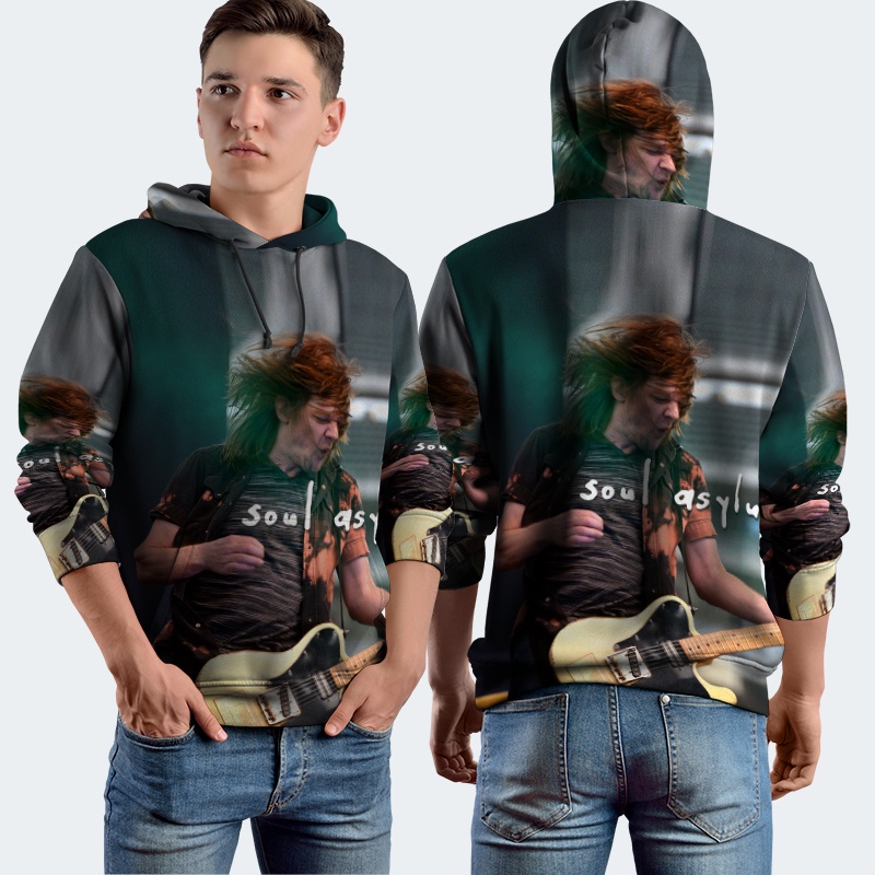 Jaket Hoodie Fullprint Soul Asylum Bahan Polyester Jersey