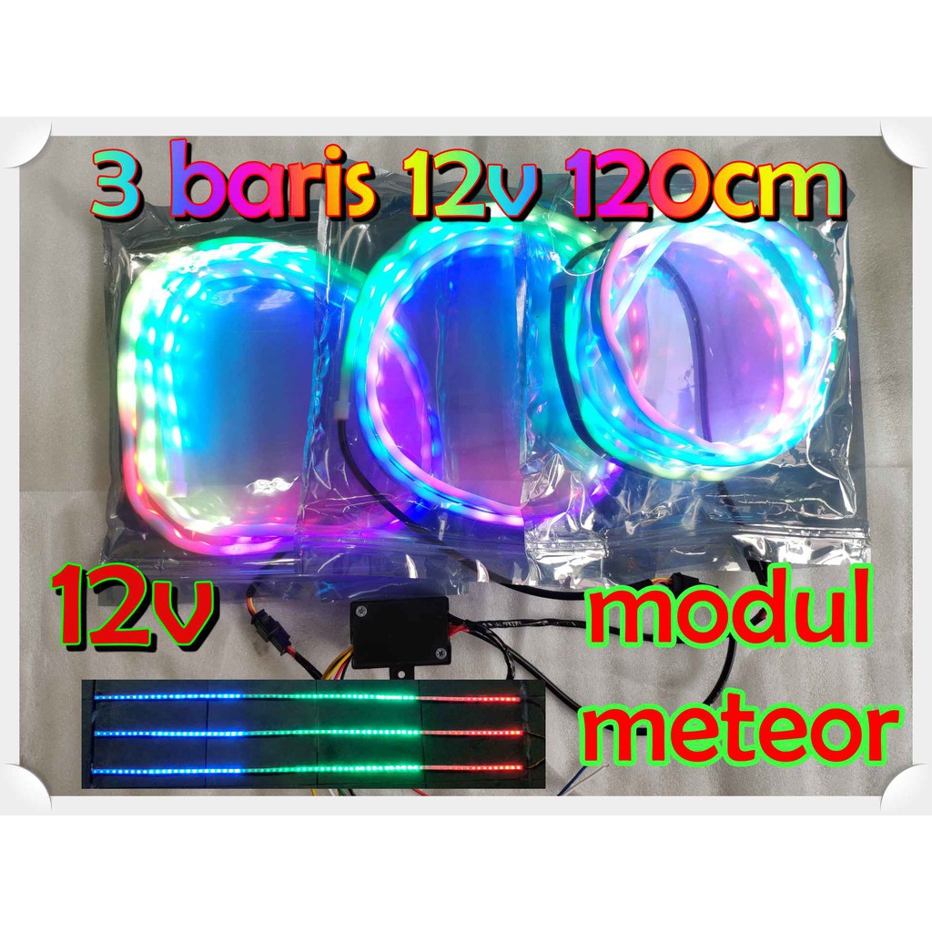 Led RGB Multi Mode Tail Lamp 3 Baris 120cm bus malam 12v 24v