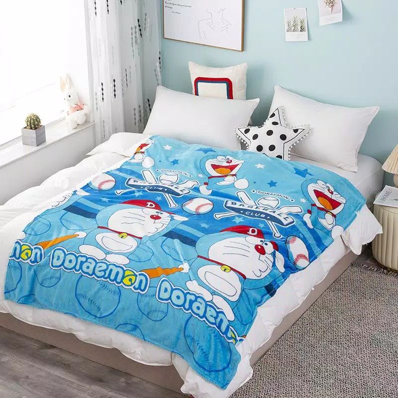 selimut karakter doraemon frozen hellokitty unicorn / kuda poni bulu halus lucu murah