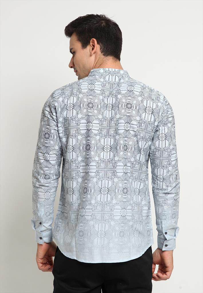 AX23EF Caballero By Larusso Kemeja Pria Koko Panjang Printing J087