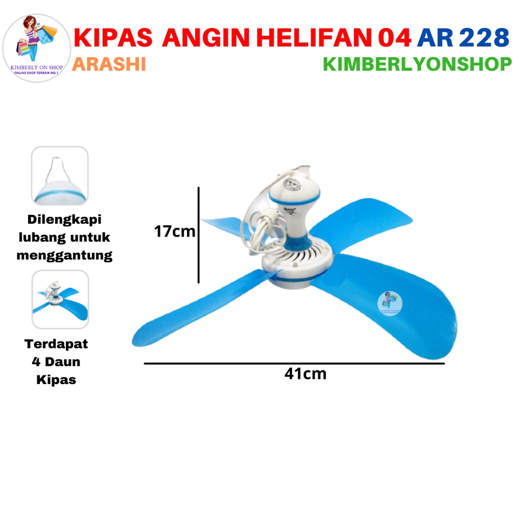 Kipas Angin Gantung Helifan 04 15 Watt AR 228 Arashi