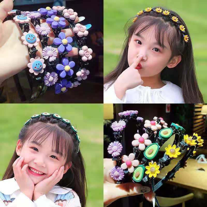 Bando KEPANG Bandana Korea Fashion Desain Bunga Lucu Braided Head Band Headband Anak Perempuan Gadis
