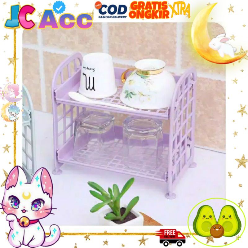 BluePink Rak Meja Rakit Susun Plastik Mini Multifungsi Serbaguna / rak murah berkualitas