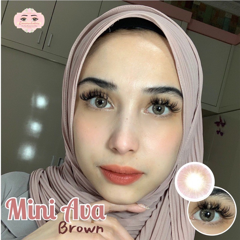 Softlens Kitty Kawaii Mini Ava Brown / Coklat Normal Minus Beda Minus