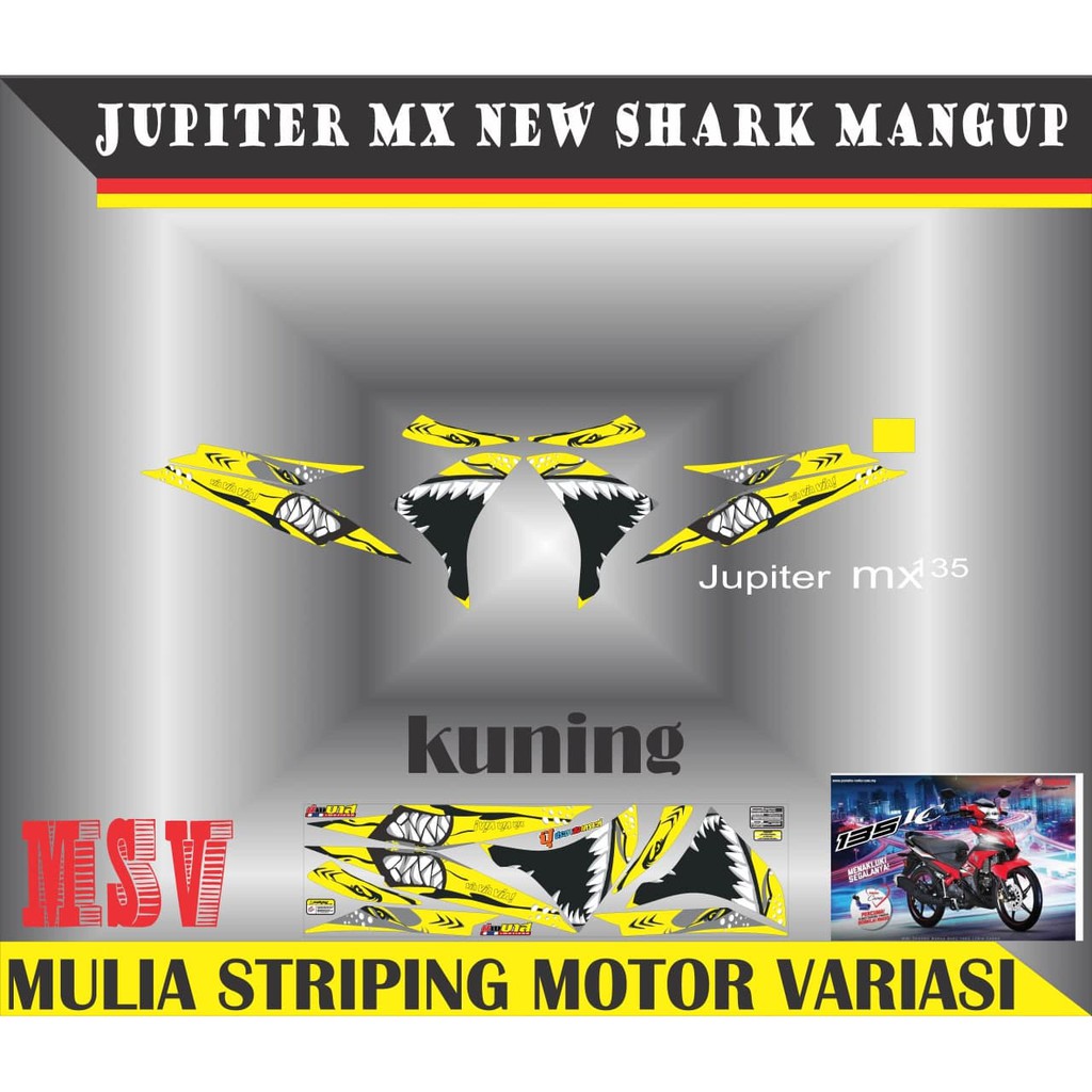 decal striping stiker motor jupiter mx new shark mangup