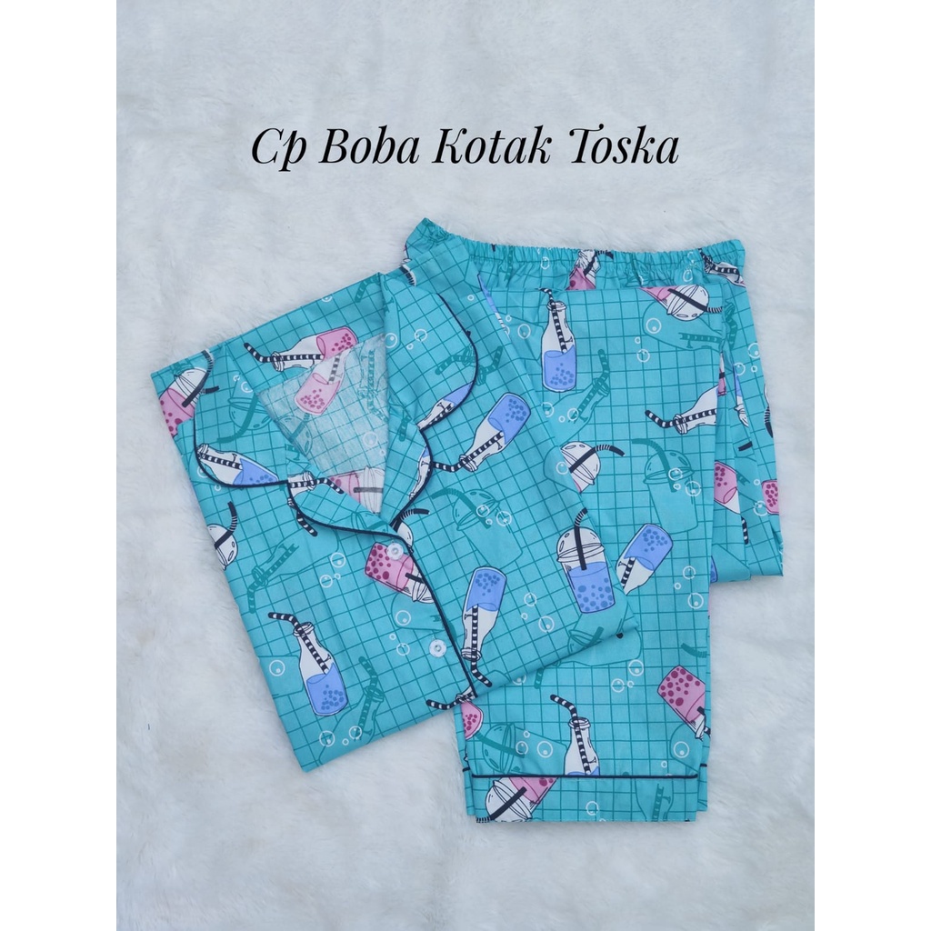 BJ-Piyama CP Dewasa Wanita Motif Karakter - Lengan Pendek-Boba Tosca
