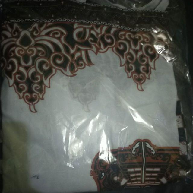 Set Sarung Celana + Kemeja (sarkem) Motif Gunungan Putih Sogan Original Batik Solo Murah Lengkap