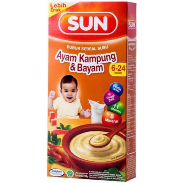 

Sun Bubur Sereal Susu 6+ Ayam Kampung Bayam 120gr