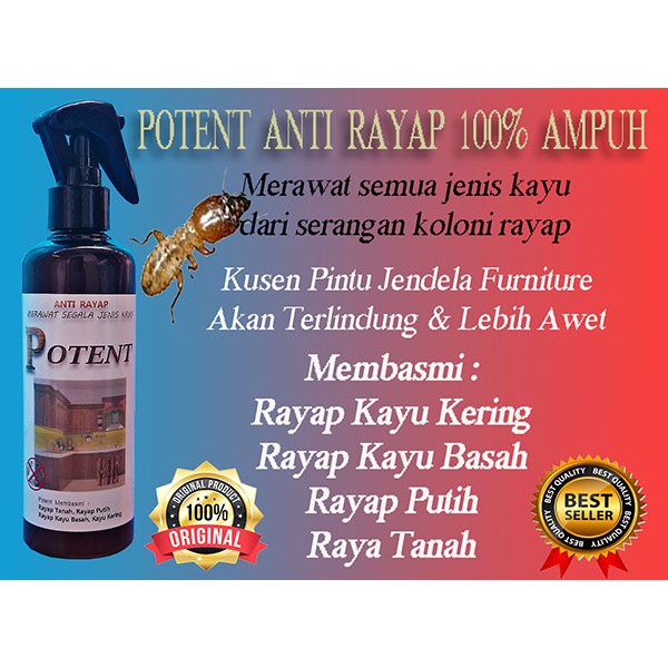 Jual Obat Anti Rayap Semprot Racun Pembasmi Rayap POTENT Membasmi