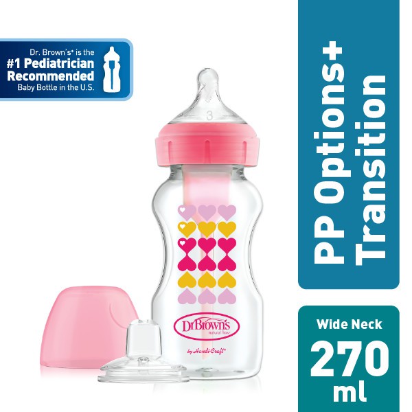 Dr Brown's Option+ Wide Neck Bottle Botol Susu Transition SIPPY