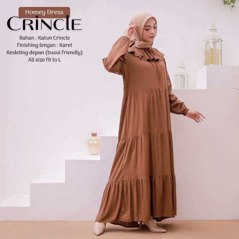 TERMURAHH!!! HOMEY DRESS CRINCLE GAMIS DEWASA JUMBO TERBARU BEST SELLER BAHAN KATUN CRINCLE NYAMAN DIPAKAI | BISA COD