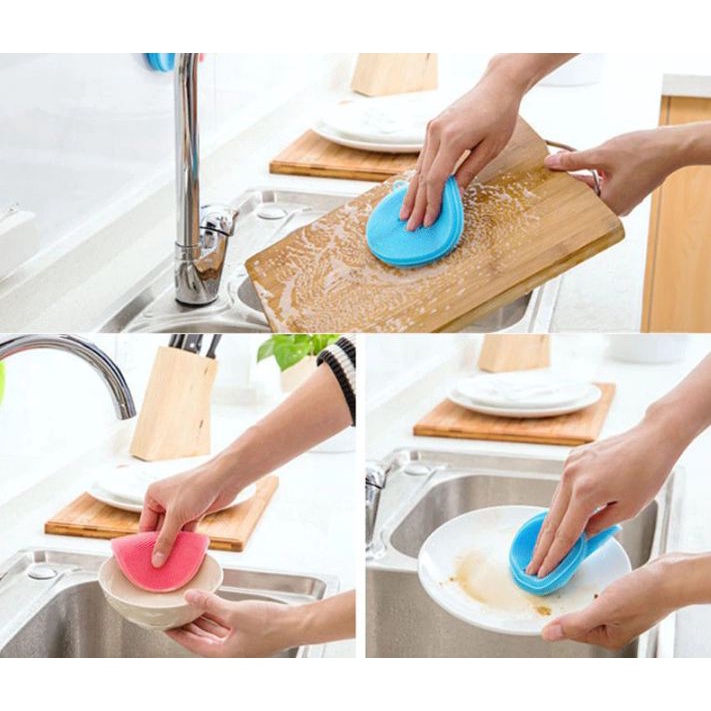 #LC-HL Spons Silikon Serbaguna Kitchen Cleaning Brush Silicone Universal Murah