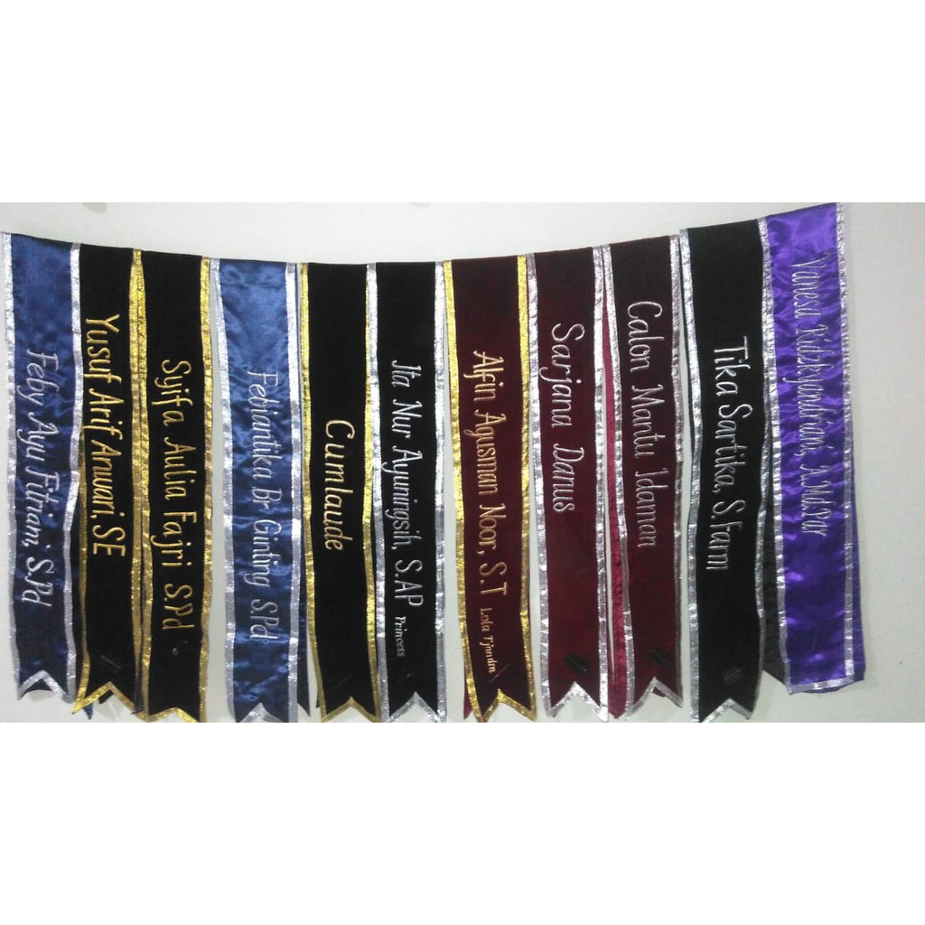 Slempang Wisuda Selempang Sidang Sash Kelulusan Bahan Satin