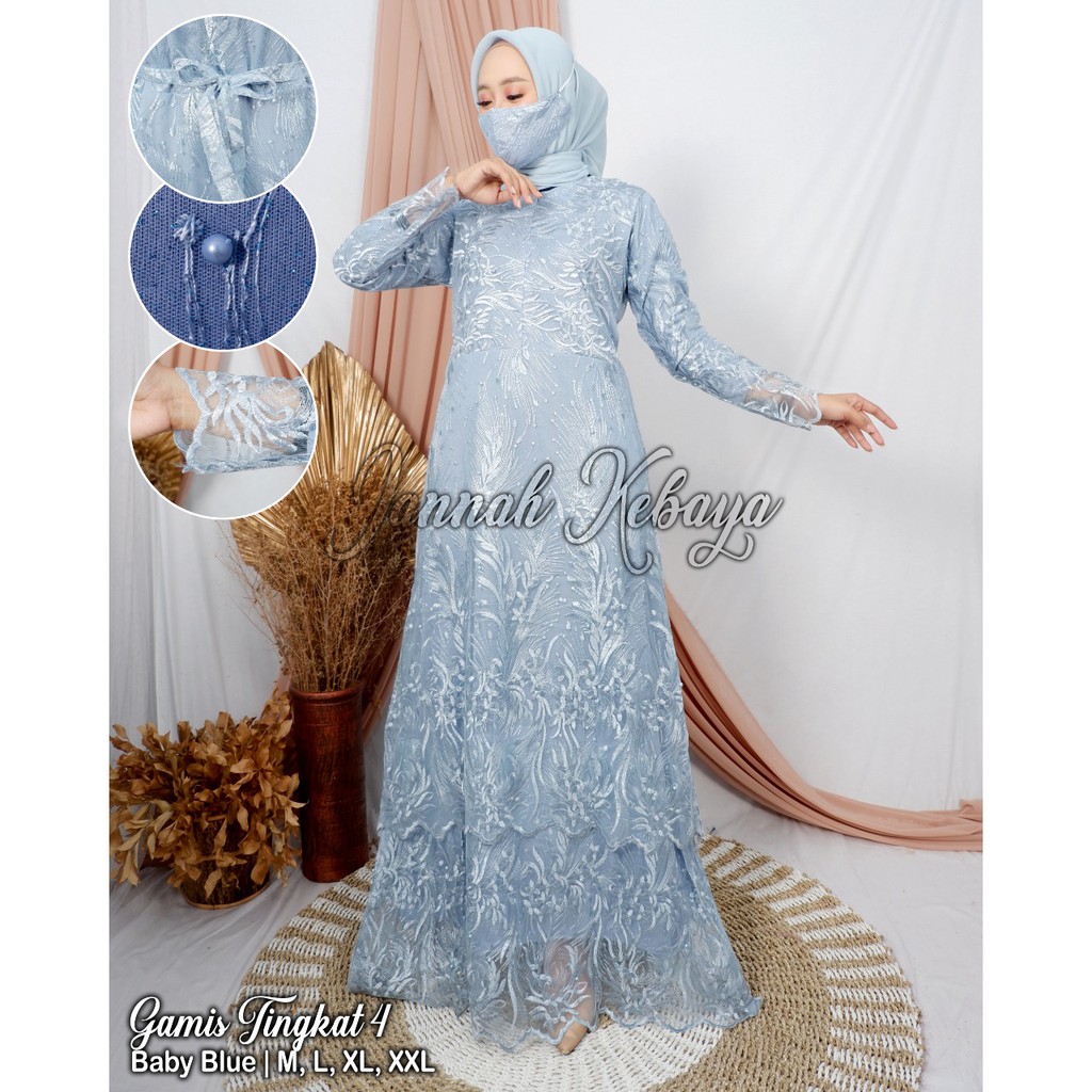 JAN&gt; GAMIS MODERN / GAMIS TINGKAT / GAMIS TULLE BORDIR MUTIARA / BAJU GAMIS MODERN / OUTFIT PESTA