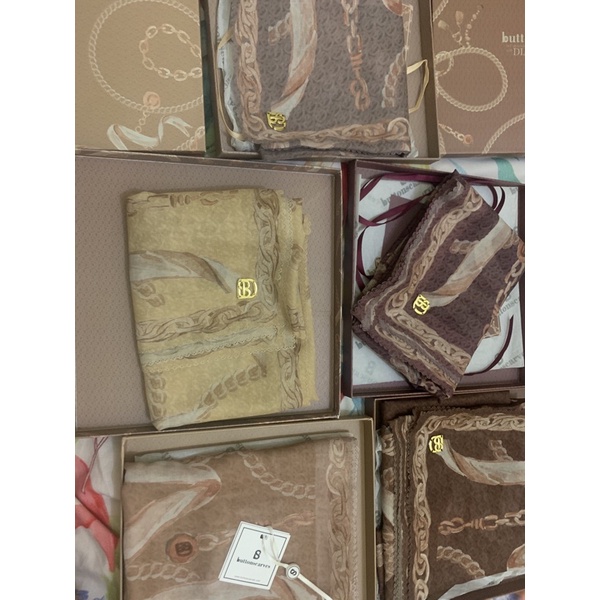 Bundling Buttonscarves Chain wood dan Plum