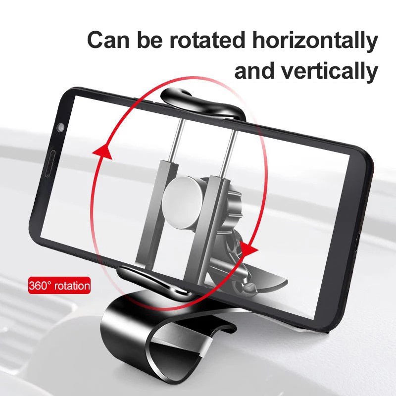 Bracket Klip Mount Dasbor Mobil Stand Holder Handphone / GPS Universal Rotasi 360 ° Untuk ios / Android