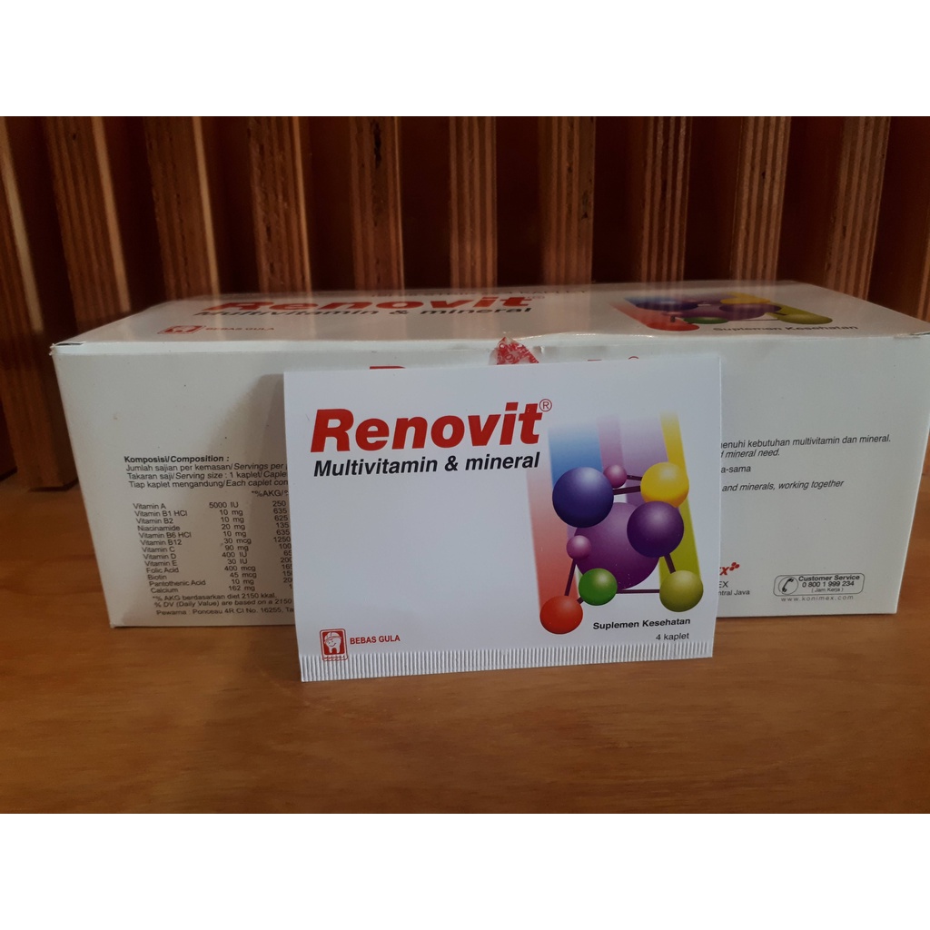 Jual Renovit Multivitamin & Mineral 4 Kaplet Indonesia