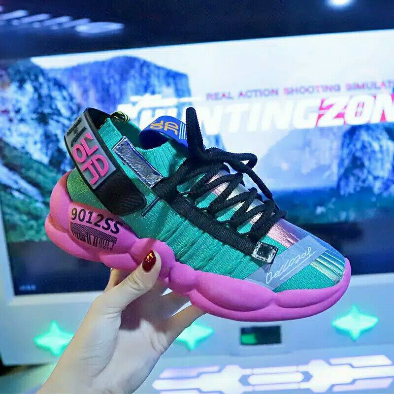 SMILE sepatu Sneakers Wanita Import Model Korea Fashion Style