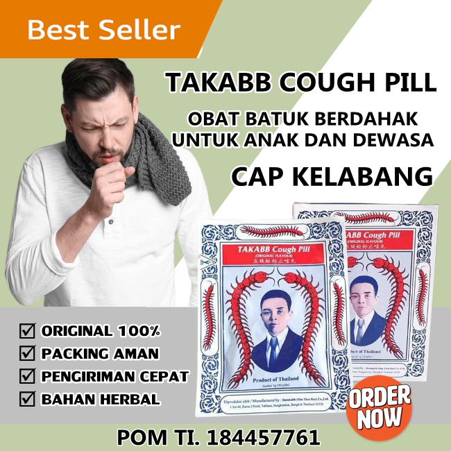 BestSeller obat batuk kelabang TAKABB COUGH PILL ORIGINAL obat batuk berdahak paling ampuh anak dan 