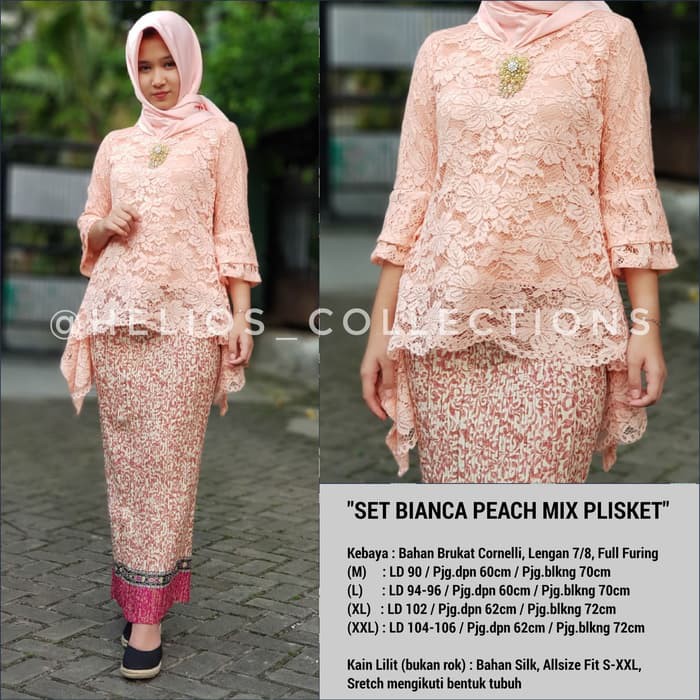 DRESS BATIK SET BIANCA NAVY MIX PLISKET/KUTUBARU BRUKAT/KEBAYA BRUKAT - Ungu, M  IWAZAH OFFICE