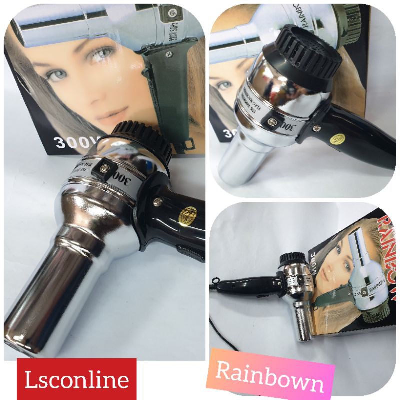 Alat Pengering Rambut Rainbow 300 Hairdryer Mini Murah Profesional dan Hairdyer Angin Panas