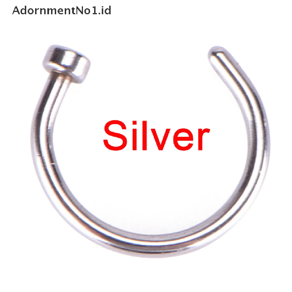 (AdornmentNo1) Cincin Tindik Hidung Model Terbuka Bahan Surgical Steel Untuk Pria / Wanita 1pc Cincin Tindik Hidung Bahan Stainless Steel Bedah Tipis Ukuran Kecil