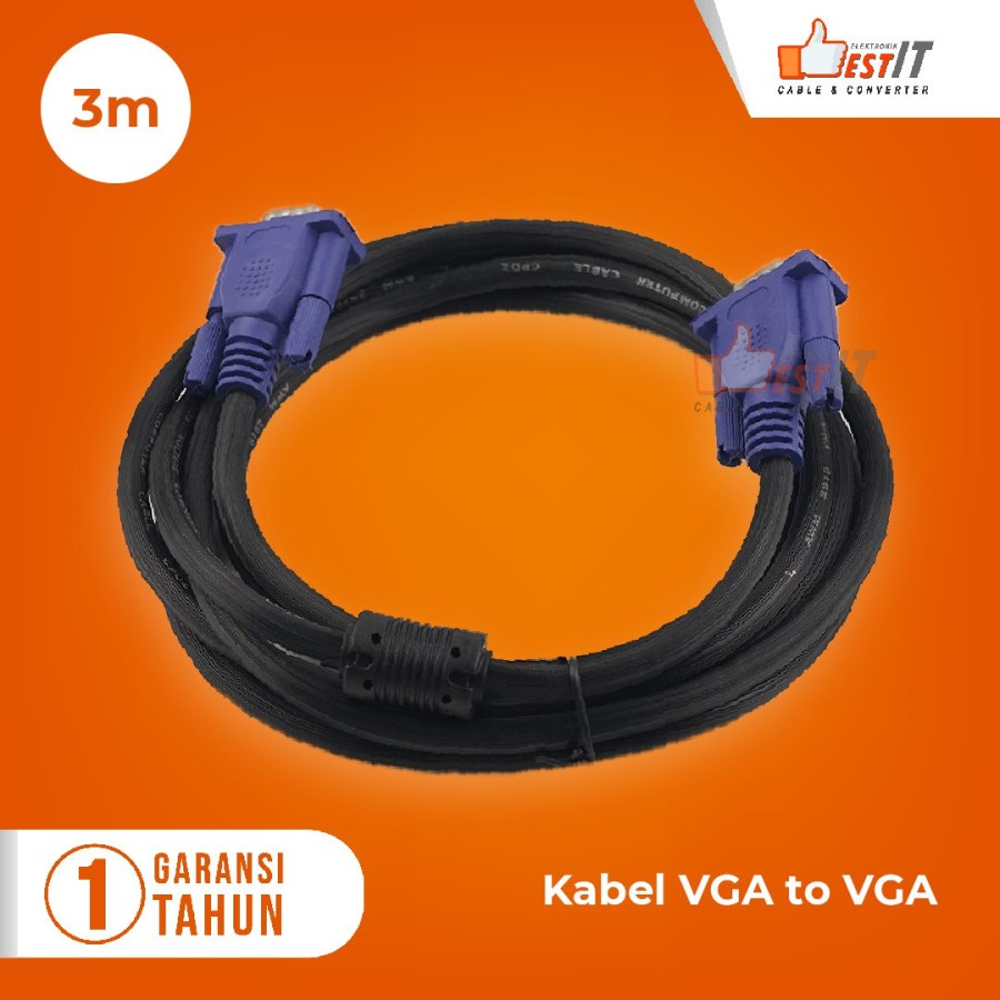 Kabel VGA Male to Male High Quality 3 Meter NYK Original