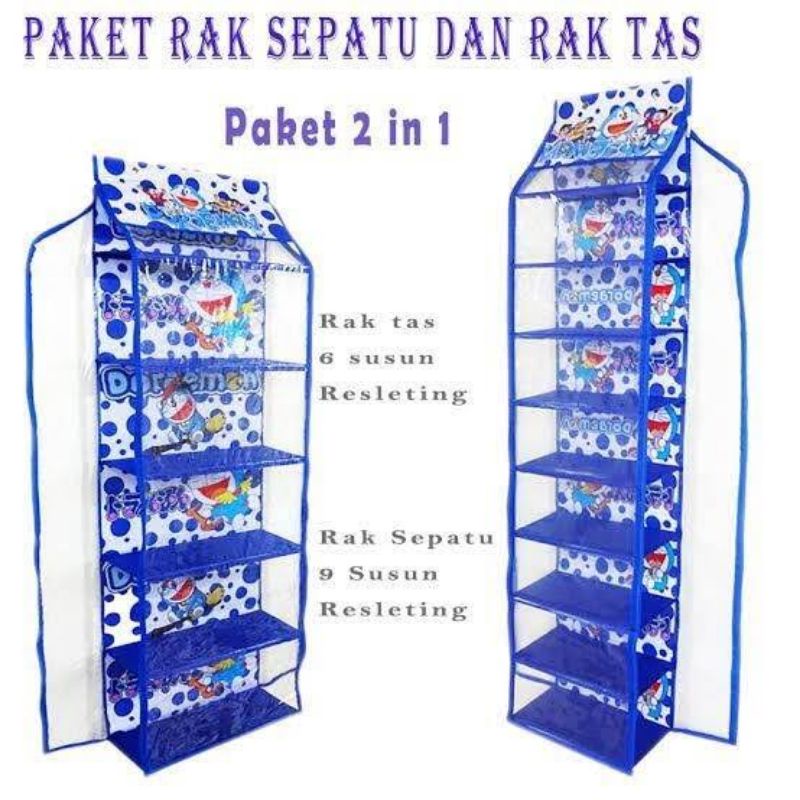 RAK SET 2 IN 1 KARAKTER( RAK SEPATU+RAK TAS )