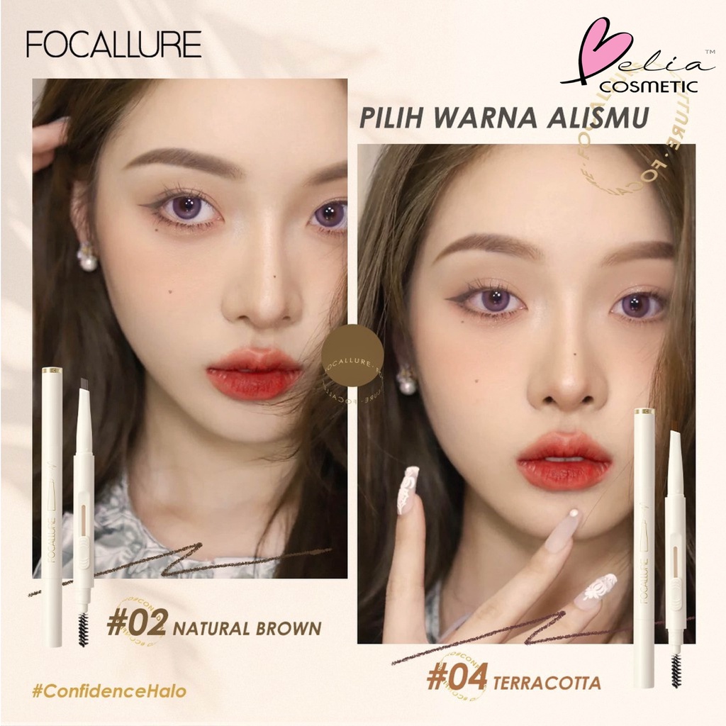 ❤ BELIA ❤ FOCALLURE Silky Shaping Eyebrow Pencil FA202 | Tahan Air Sliding Pensil alis-Makeup | Eyebrow Pen | Pensil Alis | BPOM