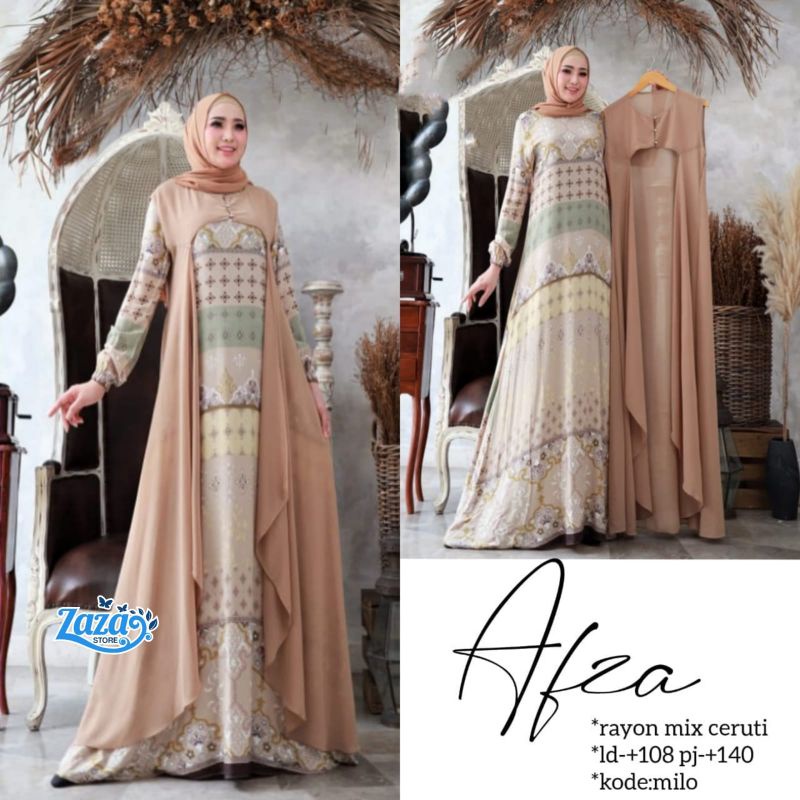 Afza Gamis Rayon mix outher Ceruty original zaza Hijab