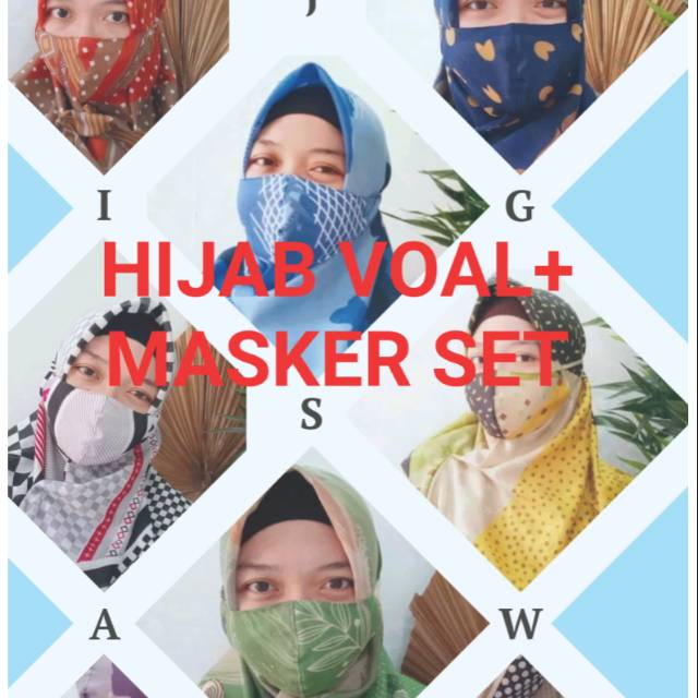 HIJAB/Jilbab Voal Masker set