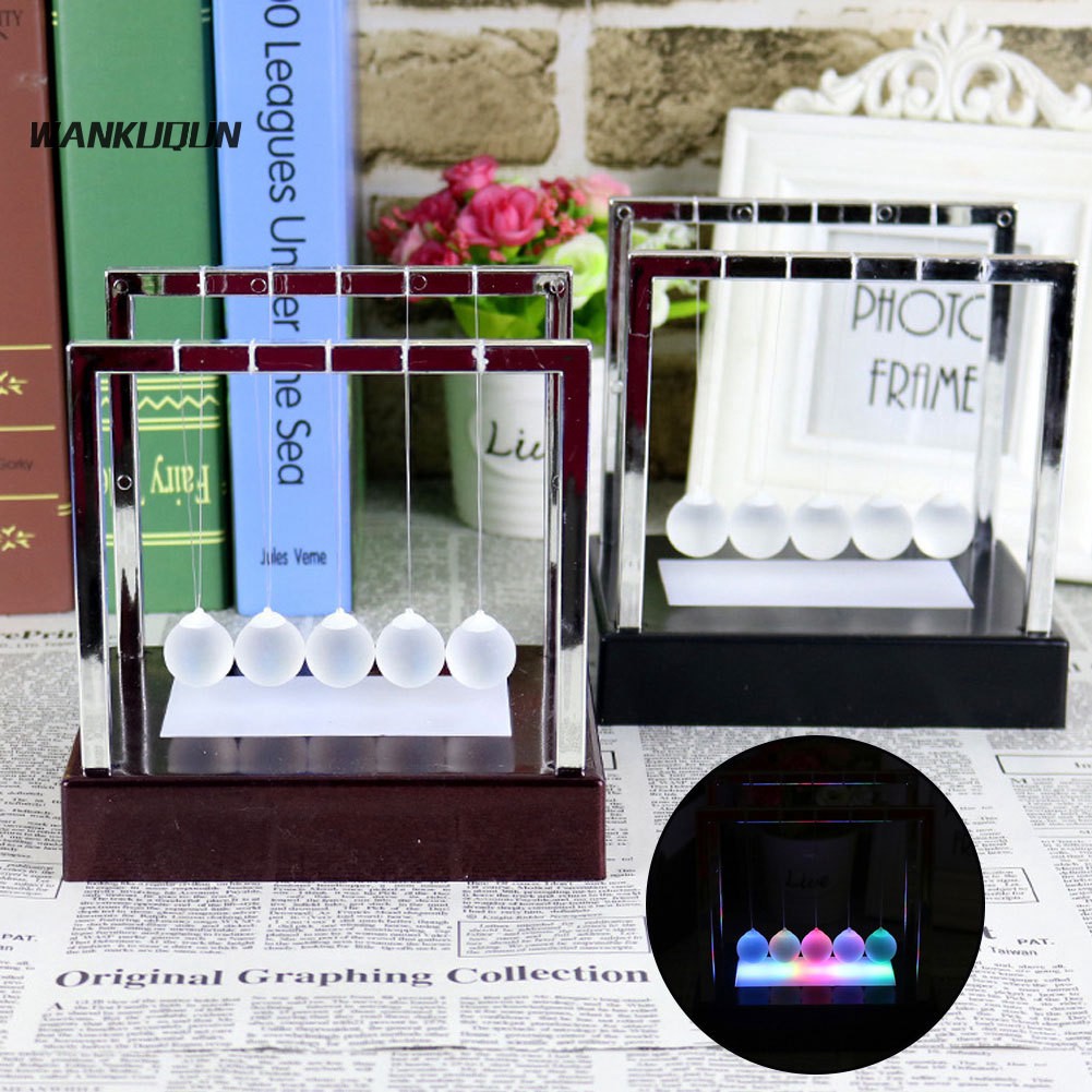 Wa Led Luminous Light Newton Cradle Pendulum Balance Swing