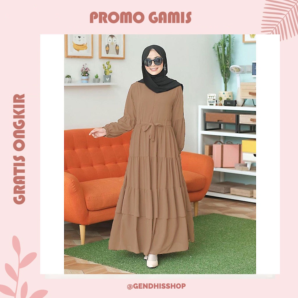 GS - GAMIS BELANI / GAMIS REMPEL SUSUN REMPEL BAWAH / FASHION MUSLIM / GAMIS TERBARU