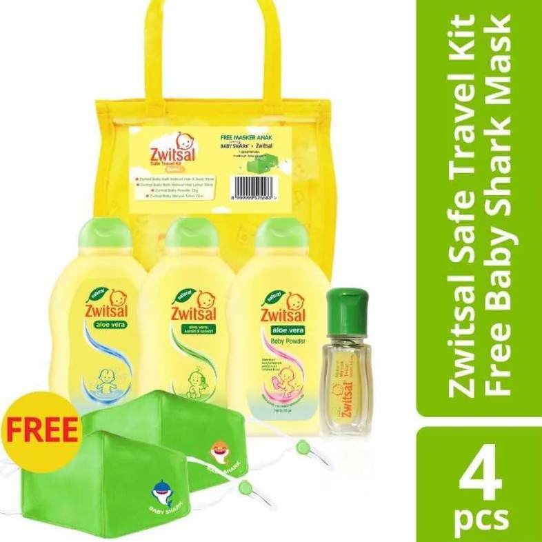 Zwitsal Baby Mini Travel Pack / +Baby Shark Mask / Sampling Pack   - Peralatan Travelling Bayi-1