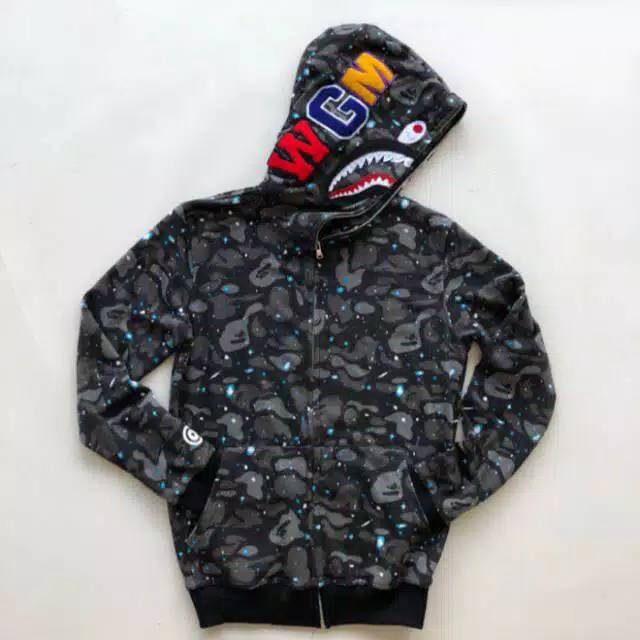 HOODIE BAPE SHARK SPACE CAMO GLOW IN THE DARK 1.1
