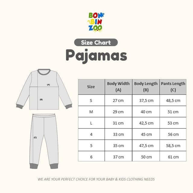 Bonbinzoo Setelan Piyama Panjang Nature Series 1-4 Tahun SML Baju Anak Bayi Bayi Baju Panjang Celana Panjang