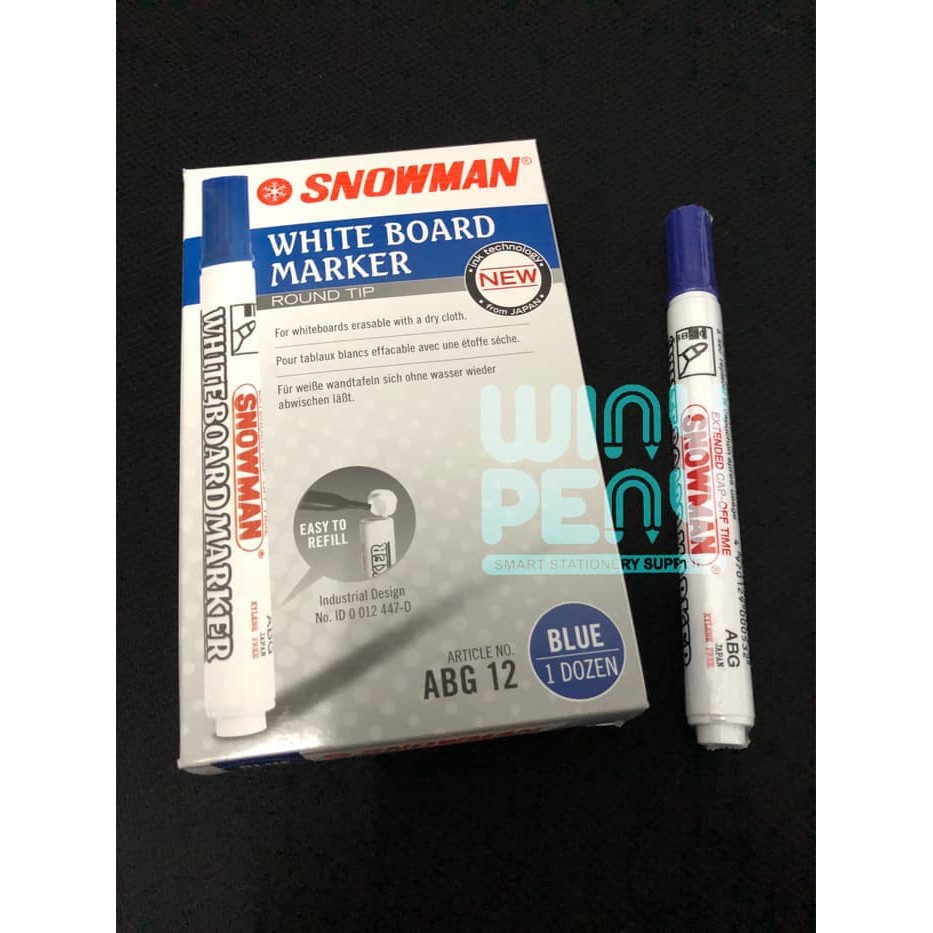 

Unik Spidol Snowman white board marker ABG 12 Berkualitas