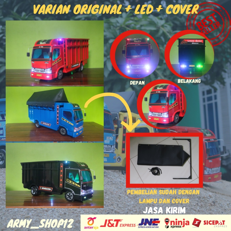 Truk Oleng Miniatur Mainan Mobil-Mobilan Truk Oleng Murah Anak Laki-Laki Miniatur Truk Oleng Kayu As