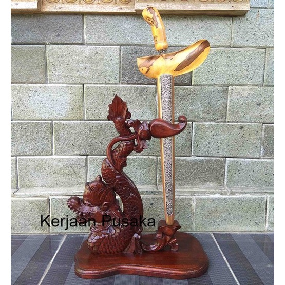 Jagrak Stand Keris Ukiran Naga Isi 1 kayu maoni