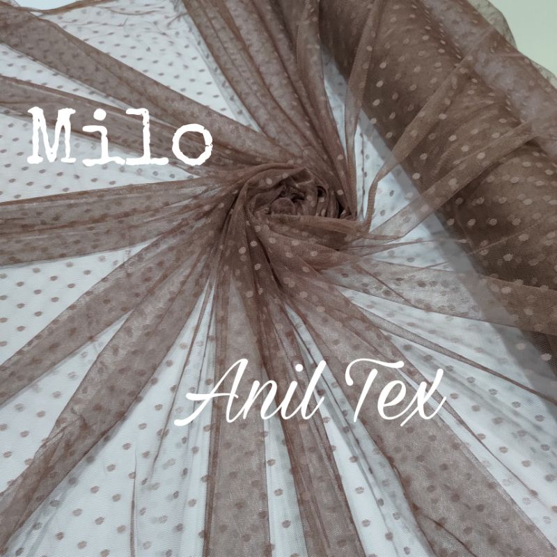 Kain tile polkadot/kain tile dot/soft tulle/drees,gaun,atasan wanita dll