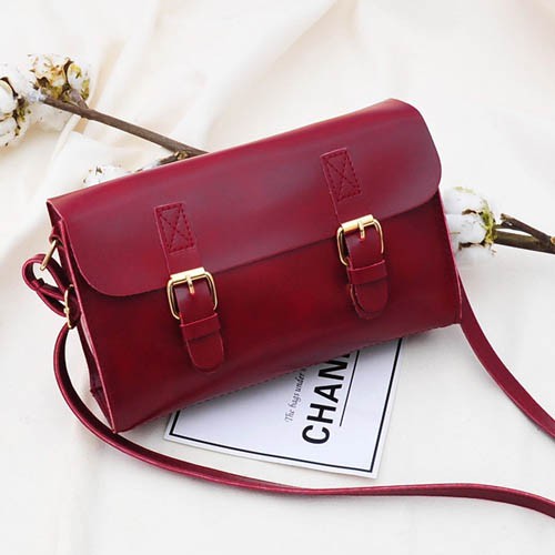 tas selempang wanita sling bag cewek retro double buckle flip (2g1) bta334