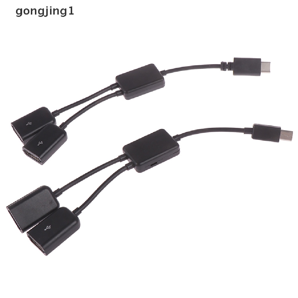 Ggg Kabel adapter splitter y Micro usb / Tipe c Ke 2 otg dual female