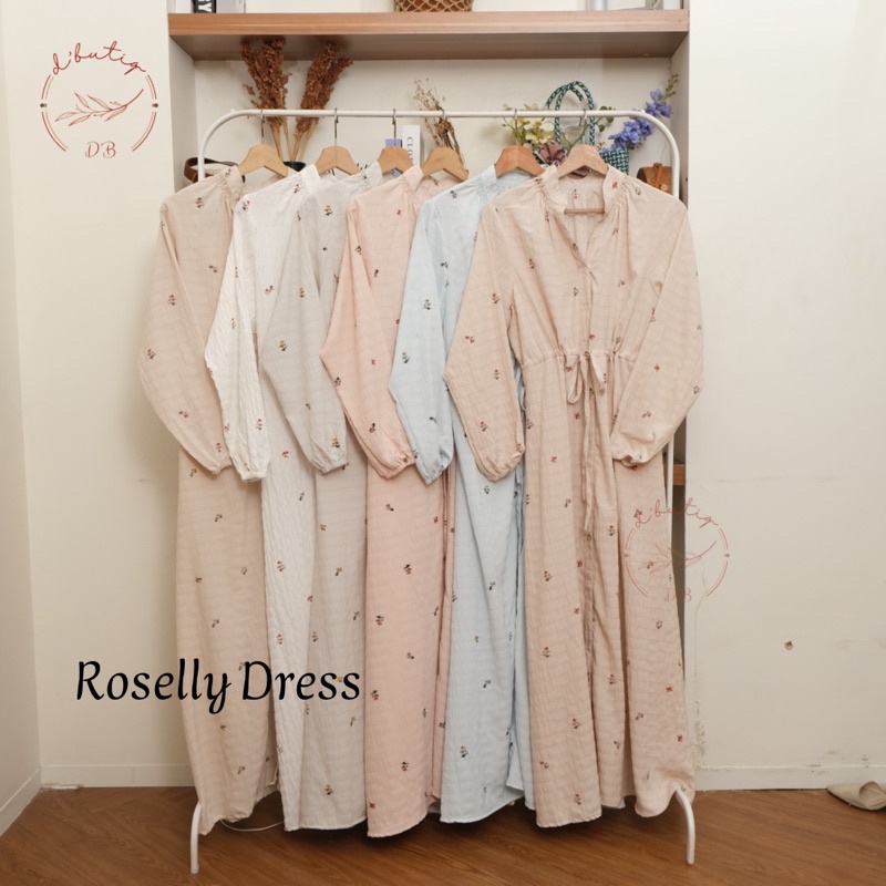 Gamis Lengan Panjang Rose Mini Bahan Crinkle Premium bergaya korean