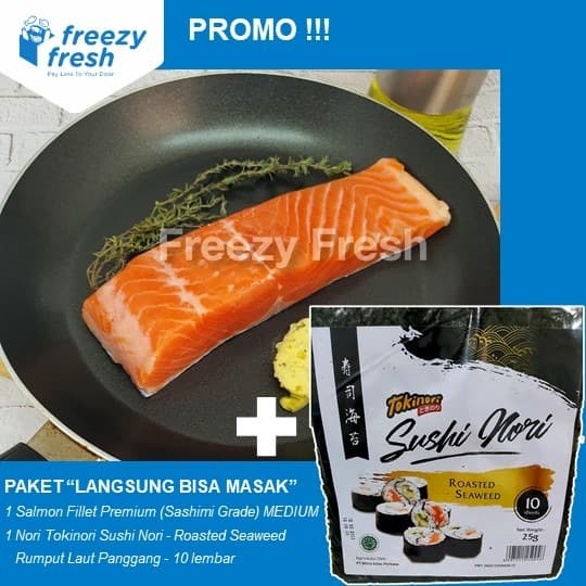 

Freezy Fresh Salmon Fillet Premium (Sashimi Grade) MEDIUM dan Sushi Nori