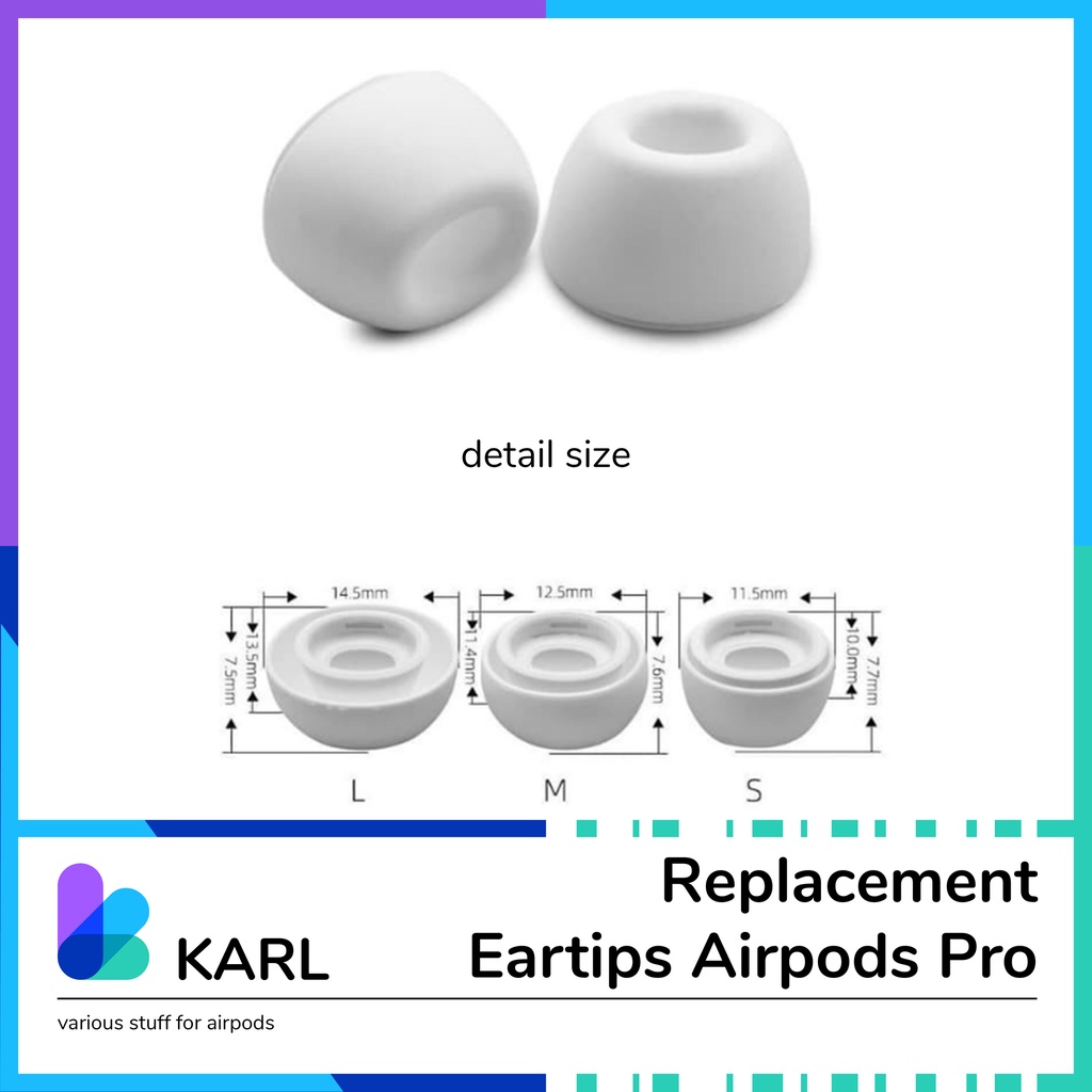 Eartips Replacement for Airpods Pro Earbuds Karet Pengganti Earpads