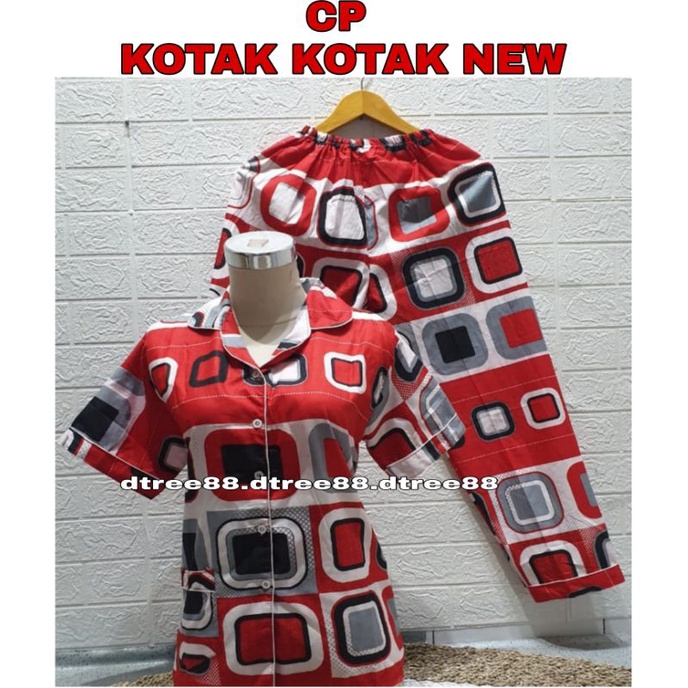 Dtree .baju tidur piyama dewasa cp motif List kotak/ baju tidur dewasa cp katun eropa